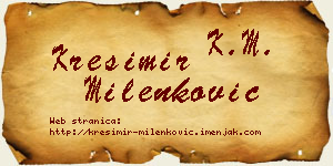 Krešimir Milenković vizit kartica